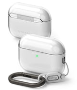 AirPods Pro 3 Case | Air - Two clear protective cases for AirPods Pro, one with a grey carabiner and Ringke branding.