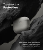 AirPods 5 / 4 Case | Onyx Magnetic - Grey AirPods 4 case with a glowing green light nestled between dark, rugged rock formations.