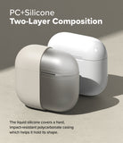 AirPods 5 / 4 Case | Silicone Case - AirPods 4 Case - Two AirPods 4 cases showing a dual-layer design with a hard polycarbonate shell and silicone cover.