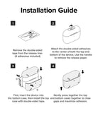 AirPods Pro 2 Case | Layered - Four-step illustrated guide showing how to apply adhesive strips and install the protective case.