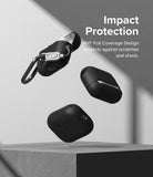 AirPods Pro 2 Case | Layered - Three black protective cases floating above a pedestal with Impact Protection text.
