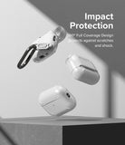 AirPods Pro 2 Case | Layered - Three white protective cases floating against a gray background with impact protection text.