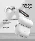 AirPods Pro 2 Case | Layered - White protective case highlighting hard PC material and a built-in strap hole.