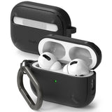 AirPods Pro 2 Case | Onyx - Black textured protective case for AirPods Pro 2, shown closed and open with white earbuds.