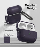 AirPods Pro 2 Case | Onyx - Dark purple protective case with non-slip texture, carabiner hole, and soft TPU material.