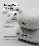 AirPods Pro 2 Case | Onyx - Close-up of textured case showing precise cutouts for the strap hole, speaker, and charging port.