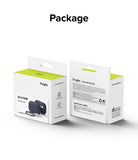 AirPods Pro 2 Case | Silicone - Front and back views of white retail packaging for a midnight blue silicone case.