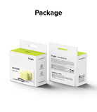 AirPods Pro 2 Case | Silicone - Front and back views of a Ringke Mellow Yellow silicone case retail packaging box.
