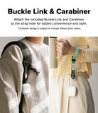 AirPods Pro 3 Case | Air - AirPods Pro case attached to a backpack via carabiner and worn on a wrist using a green strap.