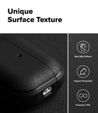 AirPods Pro 3 Case | Onyx Magnetic - Textured black case with icons for non-slip, impact protection, and premium TPU.