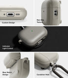 AirPods Pro 3 Case | Onyx Magnetic - Collage showing case features: charging port, non-slip texture, indicator light, hinge, and carabiner hole.