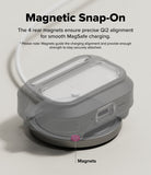 AirPods Pro 3 Case | UX Magnetic - Translucent case on a magnetic charger with a highlighted magnet for alignment.