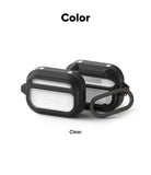 AirPods Pro 3 Case | UX Magnetic - Two black protective cases for AirPods Pro with clear panels and a metal carabiner.