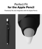 Apple Pencil Pro / 2nd Generation Case | Silicone Drafting Pencil Case - Apple Pencil Pro / 2nd Generation Case - Black silicone drafting-style case on an Apple Pencil with a close-up of the tip.