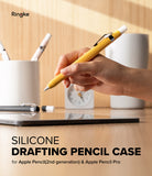 Apple Pencil Pro / 2nd Generation Case | Silicone Drafting Pencil Case - Apple Pencil Pro / 2nd Generation Case - Hand holding a yellow silicone drafting-style case on an Apple Pencil.