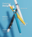 Apple Pencil Pro / 2nd Generation Case | Silicone Drafting Pencil Case - Apple Pencil Pro / 2nd Generation Case - Infographic showing silicone drafting cases with metal clips and textured grips.