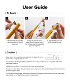Apple Pencil Pro / 2nd Generation Case | Silicone Drafting Pencil Case - Apple Pencil Pro / 2nd Generation Case - Three-step instructional guide for installing a silicone case and metal clip.