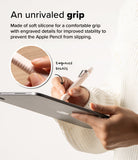Apple Pencil Pro / 2nd Generation Case | Silicone Drafting Pencil Case - Apple Pencil Pro / 2nd Generation Case - Hand holding a stylus with a textured silicone grip and engraved details.