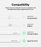 Apple Pencil Pro / 2nd Generation Case | Silicone Drafting Pencil Case - Apple Pencil Pro / 2nd Generation Case - Compatibility chart showing Apple Pencil 2 and Pro are supported, others are not.