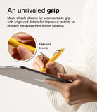 Apple Pencil Pro / 2nd Generation Case | Silicone Drafting Pencil Case - Apple Pencil Pro / 2nd Generation Case - Yellow silicone drafting case on an Apple Pencil with engraved grip details.