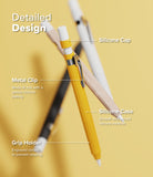 Apple Pencil Pro / 2nd Generation Case | Silicone Drafting Pencil Case - Apple Pencil Pro / 2nd Generation Case - Diagram showing silicone drafting pencil case features: cap, clip, and grip.