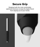 Apple Pencil Case | Silicone Drafting Grip Holder - Apple Pencil Case - White Apple Pencil with a black silicone grip sleeve shown in full and close-up detail.