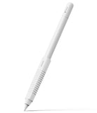 Apple Pencil Case | Silicone Drafting Grip Holder - White Apple Pencil with a ribbed Ringke silicone grip sleeve.