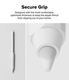 Apple Pencil Case | Silicone Drafting Grip Holder - Apple Pencil Case - White silicone drafting grip on an Apple Pencil with a close-up view of the textured surface.