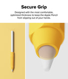 Apple Pencil Case | Silicone Drafting Grip Holder - Apple Pencil Case - Yellow silicone drafting grip on an Apple Pencil, shown full-length and in a close-up of the tip.