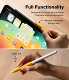 Apple Pencil Case | Silicone Drafting Grip Holder - Apple Pencil Case - Yellow silicone grip on an Apple Pencil showing wireless charging and double-tap functionality.