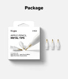 Apple Pencil | Metal Tip - Ringke 3-pack of metal replacement tips for Apple Pencil in white retail packaging.