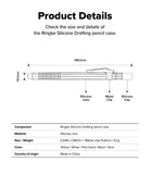 Apple Pencil USB-C Case | Silicone Drafting Pencil Case - Technical diagram showing dimensions, components, and specs.