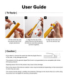 Apple Pencil USB-C Case | Silicone Drafting Pencil Case - Apple Pencil USB-C Case - Three-step visual guide showing how to attach a metal clip and silicone case to an Apple Pencil.