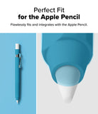 Apple Pencil USB-C Case | Silicone Drafting Pencil Case - Apple Pencil USB-C Case - Blue silicone drafting-style case on an Apple Pencil with a close-up of the tip fit.