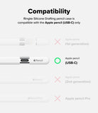 Apple Pencil USB-C Case | Silicone Drafting Pencil Case - Compatibility chart showing USB-C model is the only fit.