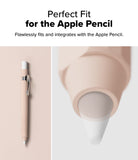 Apple Pencil USB-C Case | Silicone Drafting Pencil Case - Apple Pencil USB-C Case - A beige silicone drafting-style case on an Apple Pencil with a metal clip and close-up of the tip.
