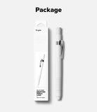 Apple Pencil USB-C Case | Silicone Drafting Pencil Case - White silicone drafting-style case for Apple Pencil next to its retail packaging box.