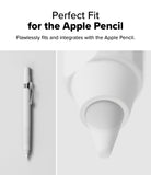 Apple Pencil USB-C Case | Silicone Drafting Pencil Case - Apple Pencil USB-C Case - A white silicone drafting-style case on an Apple Pencil, shown in full and close-up detail.
