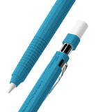 Apple Pencil USB-C Case | Silicone Drafting Pencil Case - Apple Pencil USB-C Case - Blue silicone drafting-style case for Apple Pencil with a clip and charging port cutout.