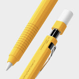 Apple Pencil USB-C Case | Silicone Drafting Pencil Case - Apple Pencil USB-C Case - Yellow silicone drafting-style case for Apple Pencil with a charging port cutout and metal clip.