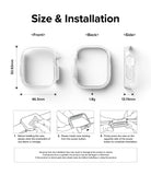 Apple Watch Ultra 3 / 2 / 1 Case | Slim - Technical diagram showing dimensions, weight, and three-step installation guide.