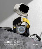 Apple Watch Ultra 3 / 2 / 1 Case | Slim - Three Apple Watch Ultras with colorful bands and slim protective cases.