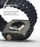 Apple Watch Ultra 3 / 2 / 1 Case | Slim - Back view of Apple Watch Ultra in a black slim protective case with strap.