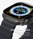 Apple Watch Ultra 3 / 2 / 1 Case | Slim - Close-up of a black slim protective case on an Apple Watch Ultra with Ringke branding.