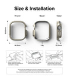 Apple Watch Ultra 3 / 2 / 1 Case | Slim - Dimensions, weight, and three-step installation guide for the watch case.