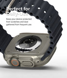 Apple Watch Ultra 3 / 2 / 1 Case | Slim - Close-up of a slim protective case on an Apple Watch Ultra with a black band.