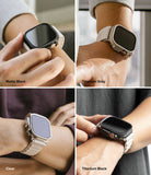 Apple Watch Ultra 3 / 2 / 1 Case | Slim - Four views of Apple Watch Ultra with slim cases in Matte Black, Titanium Gray, Clear, and Titanium Black.