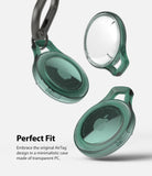 AirTag Case | Slim [1 Pack] - Transparent dark green slim cases for Apple AirTag floating against a white background.