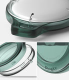 AirTag Case | Slim [1 Pack] - Close-up of a translucent dark green slim AirTag case with snap-fit design and Ringke branding.