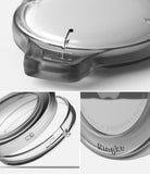 AirTag Case | Slim [1 Pack] - Close-up views of a clear, slim protective case for an AirTag with Ringke branding.